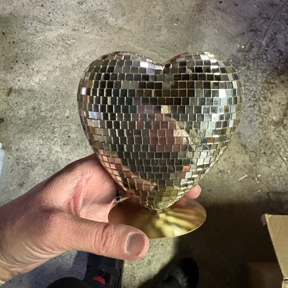 Disco ball heart decor